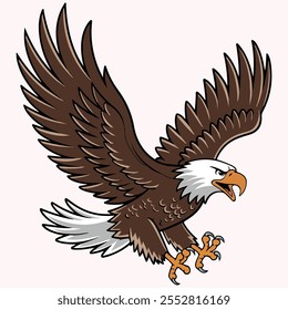 angry American eagle vector clip art illustrations 