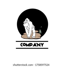 angry animal gorila monkey zoo logo design vector illustration inspiration