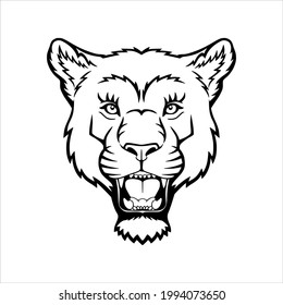 angry animal lion art vector illustration
