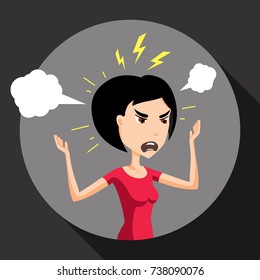 Angry Annoyed Furious Enraged Woman Customer Buyer Shopper Character Vector Art Design Illustration