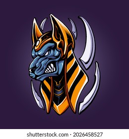 the angry anubis illustration vector