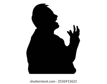 Angry or Anxious Man Screaming. People and expressing emotions concept vector art