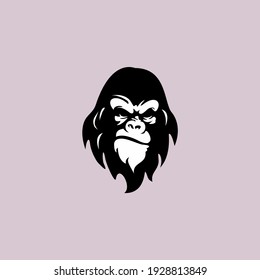 angry ape head logo template vector