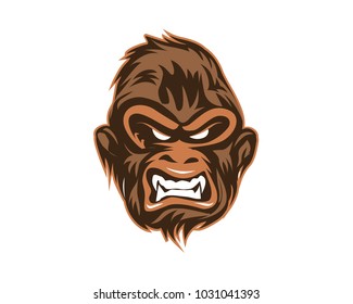 Angry ape intimidating face