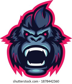Angry Ape Mascot Logo Design Stock Vector (Royalty Free) 1878442360 ...