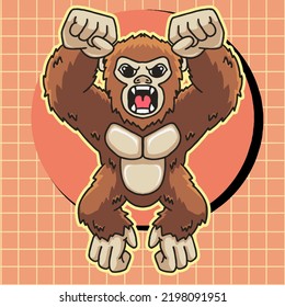 Angry Ape Mascot Vector Illustration