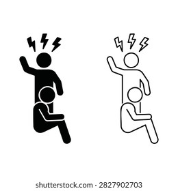 Angry argument between people icon vector illustration with argument conflict hostility