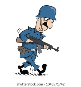 Angry armed soldier
