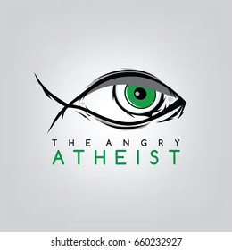 the angry atheist - atheism a non prophet organization - logotype logo template