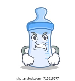 Angry baby bottle character cartoon