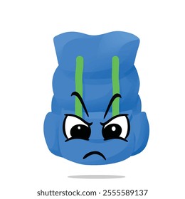 angry backpack mascot illustration for design. cute and playful concept. camping, travelling, backpacker, summer, hiking, adventure and recreation themes