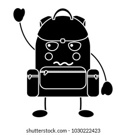 angry backpack school supplies  kawaii icon image 