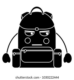 angry backpack school supplies  kawaii icon image 