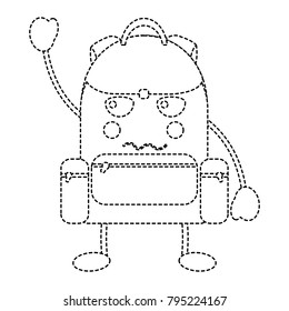 angry backpack school supplies  kawaii icon image 