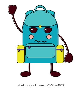 angry backpack school supplies  kawaii icon image 
