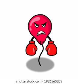 angry balloon character vector template design illustration