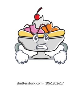 Angry banana split mascot cartoon