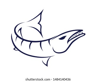 Angry Barracuda Fish Logo Concept