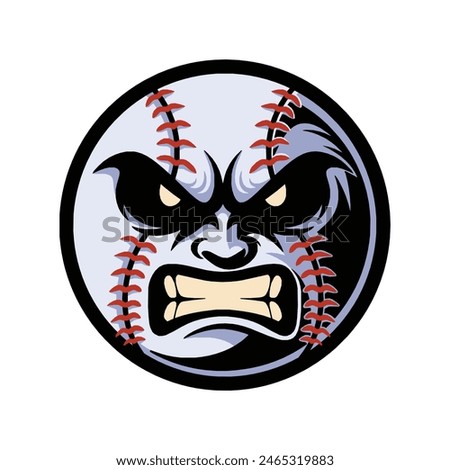 Angry baseball ball vector illustration