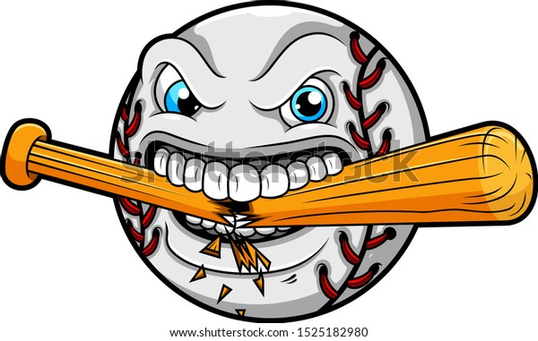 Angry Baseball Breaks Baseball Bat Stock Vector (Royalty Free ...