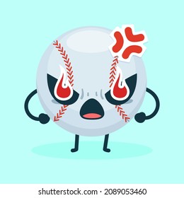 angry baseball character cartoon vector