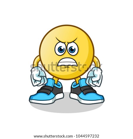 angry baseball mascot vector cartoon illustration