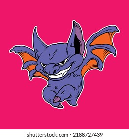 Angry Bat Cartoon For Commercial Use