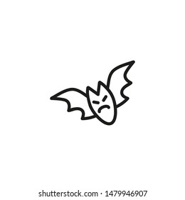 Angry bat line icon. Nocturnal animal, vampire, creature. Halloween concept. Can be used for topics like fear, horror movie, night