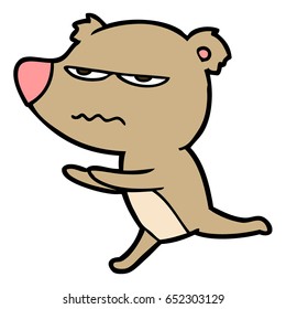 angry bear cartoon running