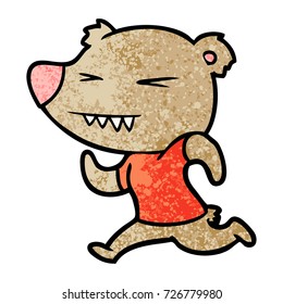 caricatura de osos enojados corriendo
