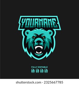 Angry Bear Esport Logo Vector 