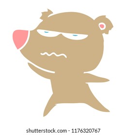 angry bear flat color style cartoon