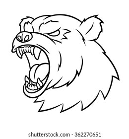 Angry bear head