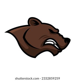 Cabeza de oso enojada. Cabeza De Mascota De Oso Grizzly. Elemento de diseño para logotipo, etiqueta, signo, insignia.