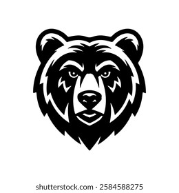 Angry bear head. Grizzly Bear Mascot Head. Design element for logo, label, sign, badge.