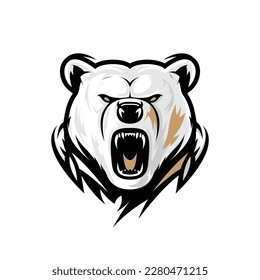 Angry bear head logo illustration