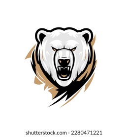 Ilustración del logotipo de oso enojado