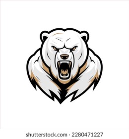 Angry bear head logo illustration