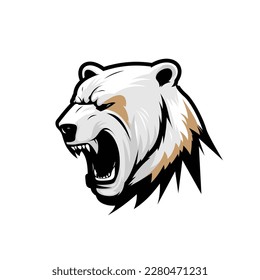 Angry bear head logo illustration