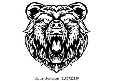 Angry Bear Head Logo Vector