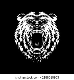 angry bear head and but looks so cool
