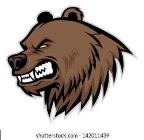 angry bear head mascot