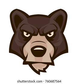 Angry Bear Head Mascot