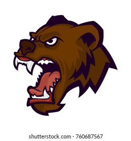Angry Bear Head Mascot