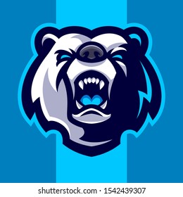 Angry bear head mascot logo