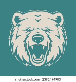 Logo de la mascota del oso enojado, oso grande, concepto de diseño de ilustración vectorial