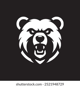 Logotipo do mascote da cabeça do urso irritado