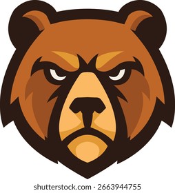 Angry Bear Head Mascot Vector