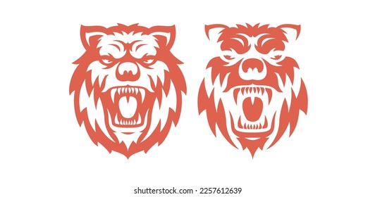 Vektor-Symbolvorlage für den Bärenkopf - Symbol. Illustration der Bärenköpfe