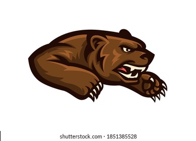 Angry bear illustration. Modern vector sports logo mascot